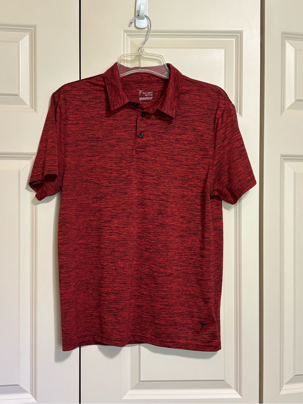 Old Navy Red Heather Short-Sleeve Polo go-dry